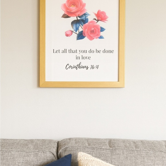 Bible Verse Wall Art – 8x10 Framed Christian Scripture Prints / Set of 3 - Picture 3 of 5